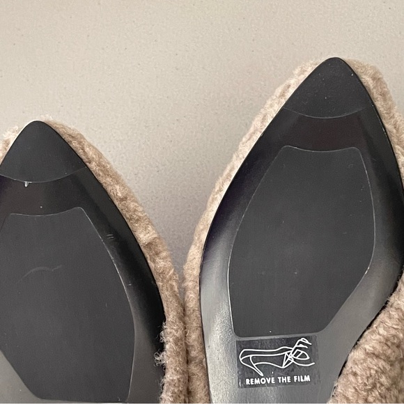 Jenni Kayne Shearling Mule in Taupe Pointed Toe Slip On Flat EU38 - Picture 5 of 10